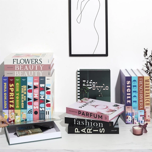 Pudełko ozdobne Sicile Intesi fioletowe dekoracyjne książka tekturowa do sypialni