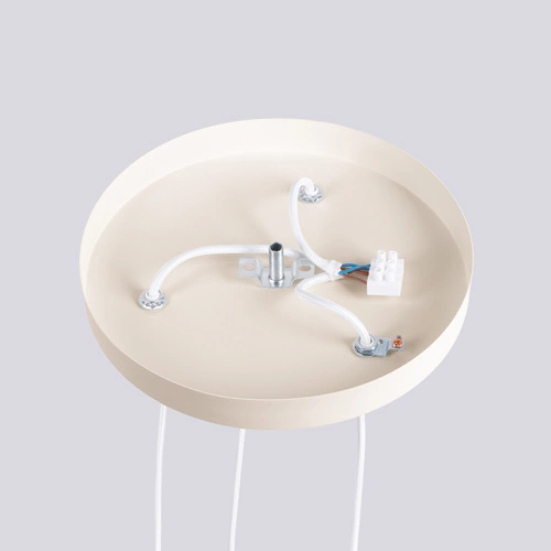 Lampa wisząca HALO 3P beżowa nowoczesna szklana kula do salonu i kuchni SOLLUX