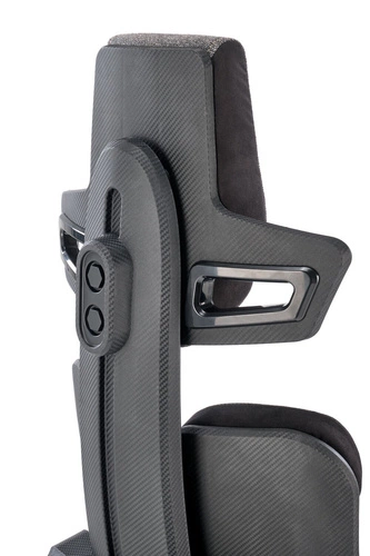 Fotel gamingowy ergonomiczny Abruzzi popielaty czarny z zagłówkiem obrotowy do biurka Intesi