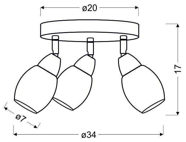 Plafon LED okrągły Rico nowoczesny chrom biały z regulacją kloszy do salonu CANDELLUX