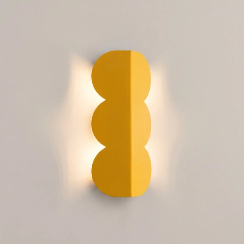 Kinkiet ścienny BISCUIT żółty nowoczesny do salonu aluminiowy