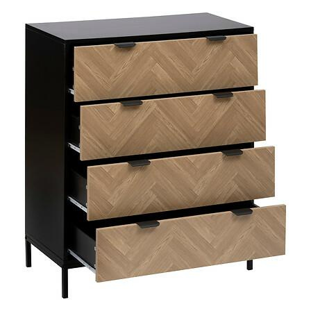 Komoda Chevrons 4 szuflady z efektem drewna