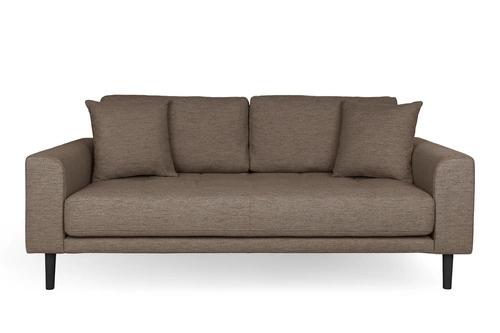 Sofa Lido 2,5 brązowa skandynawska trzyosobowa tapicerowana z podłokietnikami do salonu Intesi