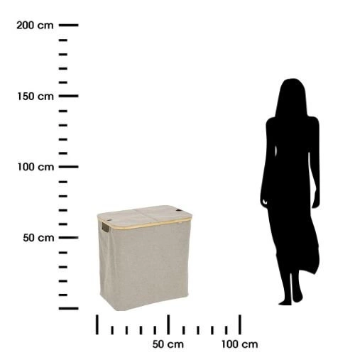 Bambusowy kosz na pranie 80l Tidy 5five simply smart szary do łazienki nowoczesny
