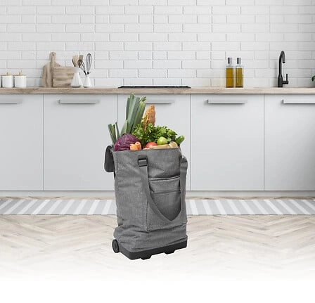 Torba na zakupy na kółkach szara