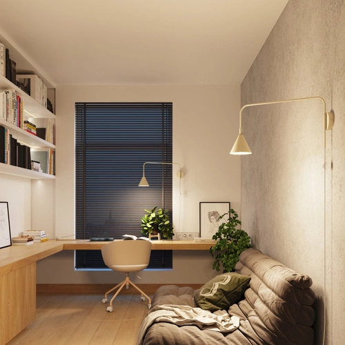 Kinkiet ścienny NOX beżowy nowoczesny metalowy do sypialni i salonu SOLLUX LIGHTING 61 cm