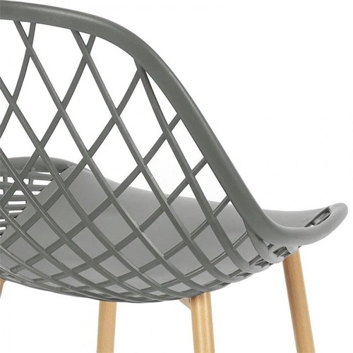 Krzesło do jadalni Malaga szare ciemne z tworzywa w stylu boho i skandynawskim Intesi