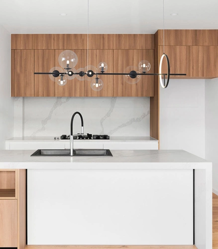 Lampa wisząca ORION LONG-90 czarna LED z kulami szklanymi do salonu nad stół 90cm