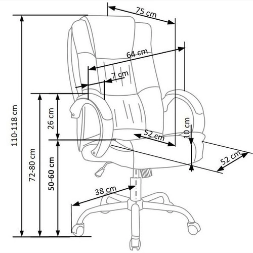 Fotel biurowy ergonomiczny Motion szary skórzany obrotowy z regulacją do biura Intesi