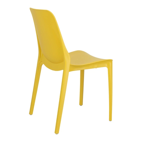 Krzesło ogrodowe Ginevra żółte z tworzywa sztaplowane nowoczesne do ogrodu i na taras SCAB Design