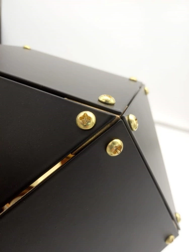 Lampa wisząca NEW GEOMETRY-3 czarno-złota nowoczesna do salonu i jadalni 45 cm