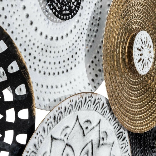 Ozdoba ścienna Met Intesi metalowa złota dekoracja ścienna do salonu nowoczesna 68 cm