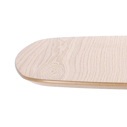 Stół okrągły do jadalni Mizo 60 cm fornir dębowy czarna noga nowoczesny Intesi