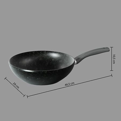Wok aluminiowy kuty 28 cm czarna