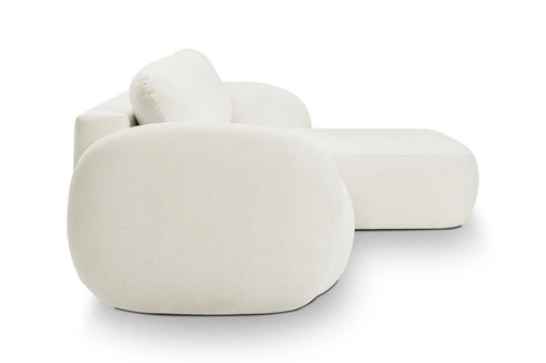 Narożnik z funkcją spania prawy Salby biały nowoczesny z pojemnikiem do salonu