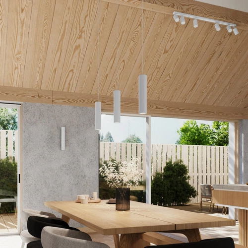 Lampa sufitowa wisząca Karbon 3P biała regulowana 3-punktowa do salonu i jadalni