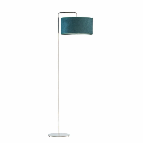 Lampa podłogowa do salonu BOLIVIA zielona welurowa nowoczesna z abażurem Lysne 156 cm