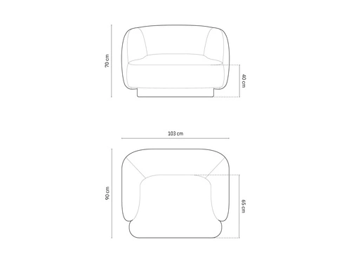 Fotel wypoczynkowy Miley Royal Blue Chenille do salonu rozkładany niebieski nowoczesny tkanina