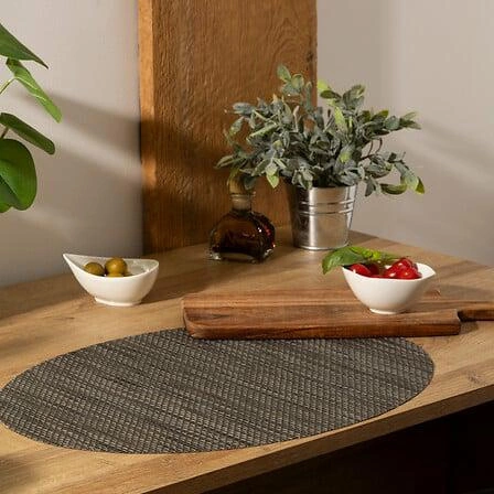 Czarna okrągła podkładka pod talerz Maoli 48x35 cm do kuchni i jadalni 5five