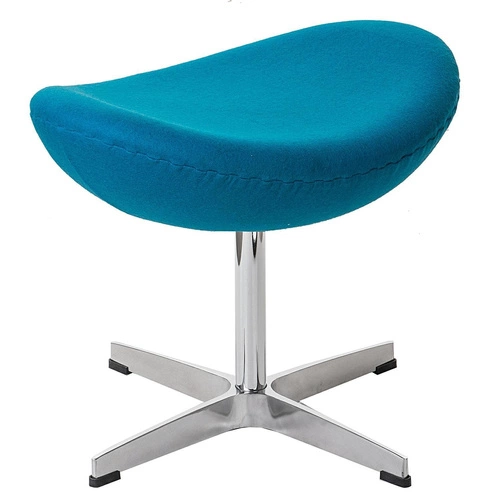 Podnóżek tapicerowany Jajo niebieski jasny kaszmir obrotowy glamour do salonu D2.DESIGN