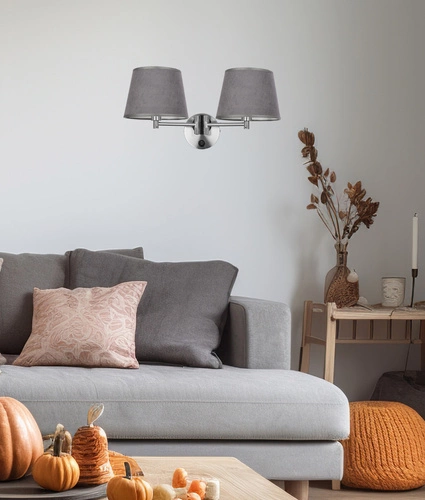 Kinkiet ścienny Ibis klasyczny z abażurem grafitowym do sypialni lub salonu CANDELLUX