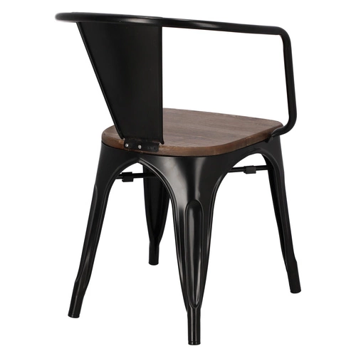 Krzesło Paris Arms Wood czarne sosna orzech