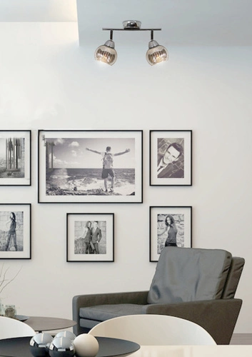 Lampa sufitowa Fort chromowana regulowana do salonu i kuchni 2-punktowa nowoczesna