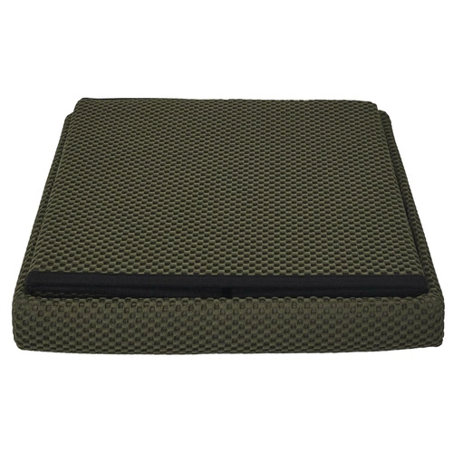 Pufa ze schowkiem Vels Atom Intesi kwadratowa składana nowoczesna do przedpokoju khaki 38x38 cm