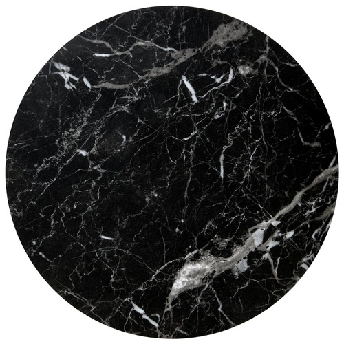 Zestaw 2 okrągłych stolików kawowych Tabarka czarny marmur loftowy do salonu Intesi