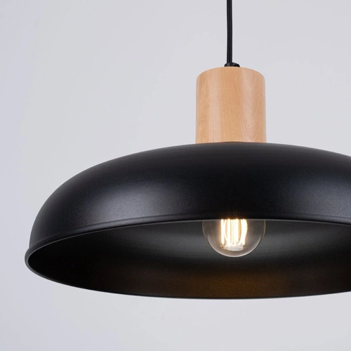 Lampa wisząca INDY czarna skandynawska do salonu i nad stół 38 cm SOLLUX LIGHTING