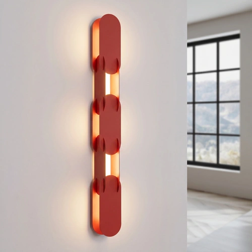 Kinkiet ścienny CHAIN 91 czerwony LED nowoczesny do salonu