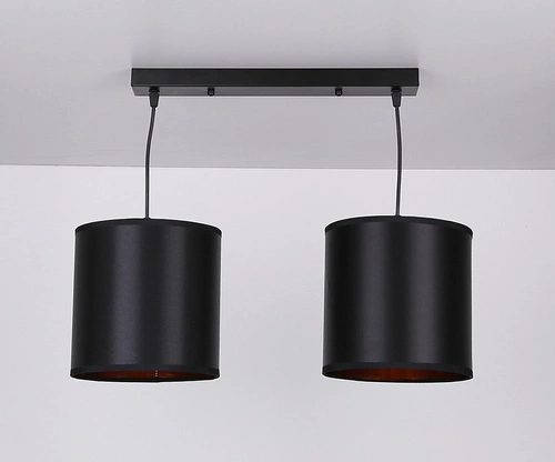 Lampa wisząca Candida p czarny 2x40W E27  abażur czarny