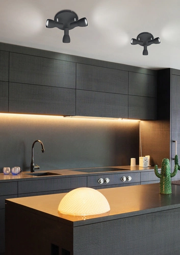 Picardo plafon sufitowy czarny stalowy 3xE14 nowoczesny regulowany do salonu i kuchni