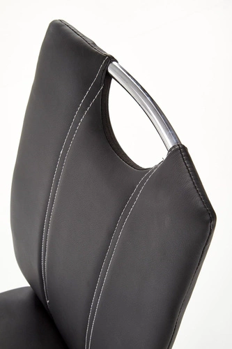 Krzesło tapicerowane Floryda czarne ekoskóra do jadalni nowoczesne Intesi