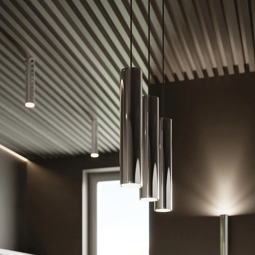 Lampa wisząca metalowa Lagos 1 chrom nowoczesna regulowana do salonu i jadalni 100 cm