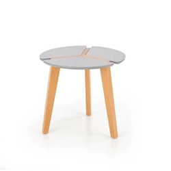 Stolik kawowy Zeta okrągły skandynawski drewniany szary do salonu 50 cm Intesi
