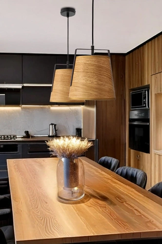 Lampa wisząca Milbury czarna z żółtym abażurem do salonu nowoczesna 20 cm