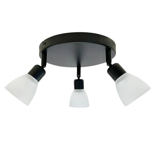 Plafon sufitowy Costa okrągły czarny nowoczesny szklany do salonu kuchni łazienki 48 cm