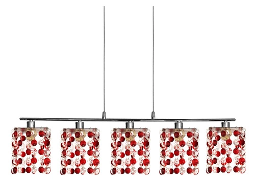 Lampa wisząca Classic 5x40W G9 czerwony