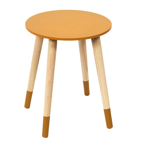 Zestaw 2 okrągłych stolików kawowych Trundle Intesi skandynawskich do salonu niebieski pomarańczowy