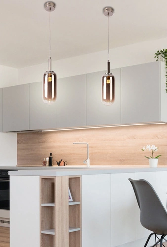 Lampa wisząca Fiuggi szklana LED nowoczesna do salonu i jadalni srebrna Ledea