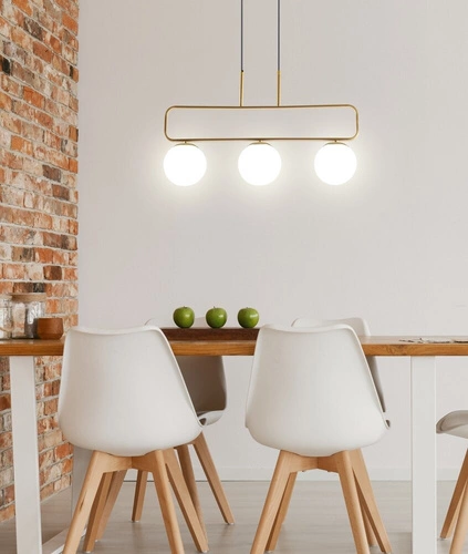 Lampa wisząca Jove nowoczesna biała i złota 3-punktowa do salonu i nad stół