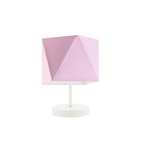  Lampka PASADENA abażur jasny różowy stelaż biały