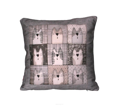 Poduszka dekoracyjna welurowa Pexeso Intesi 40x40 cm nowoczesna do salonu szara