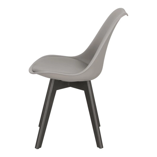 Krzesło do jadalni Norden Cross szare tapicerowane ekoskóra drewniane nowoczesne Intesi