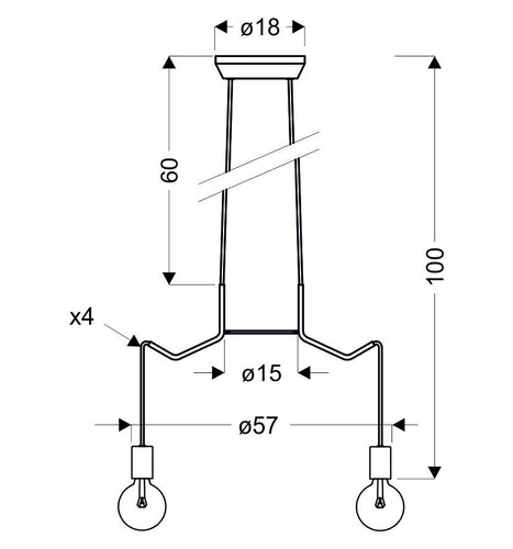 Lampa wisząca Basso biała metalowa nowoczesna do salonu i sypialni 57 cm CANDELLUX