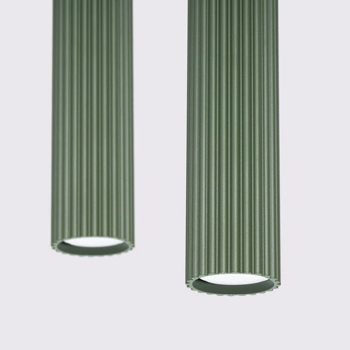 Lampa wisząca KARBON 2 zielona oliwka do salonu i kuchni, regulowana, nowoczesna