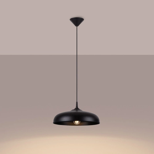 Lampa wisząca GINA czarna nowoczesna do salonu kuchni lub jadalni metalowa 38 cm