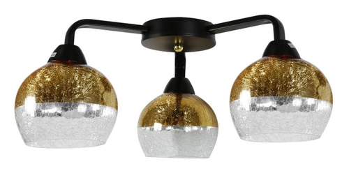 Lampa sufitowa Cromina gold 3x60W E27  czarny