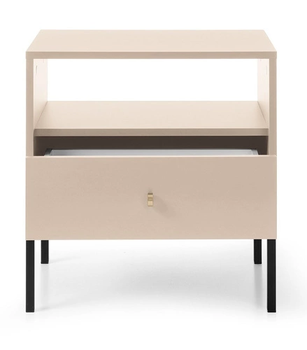 Szafka nocna beżowa 54 cm z szufladą na wysokich nogach Evora Intesi styl nowoczesny